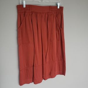 LOFT burnt orange midi skirt